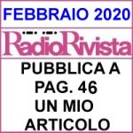 IL SOMMARIO – RadioRivista di Febbraio 2-2020 a pag. 46 il mio articolo.